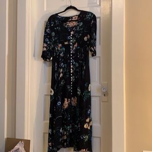 Breezy Button Down Floral Maxi Dress